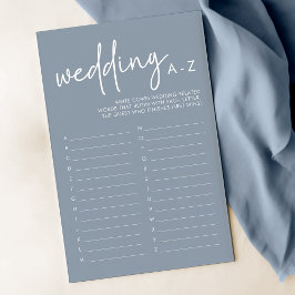 Papier Dusty Blue Fête des mariées Mariage A-Z Jeu