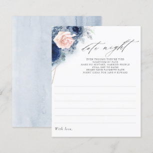 Papier Dusty Blue Floral Fête des mariées Date Idée de nu