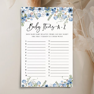 Papier Dusty Blue Florals Baby Items Baby shower Jeu