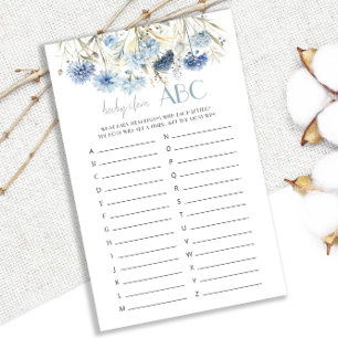 Papier DUSTY Blue Hydrange Baby shower bébé article ABC j