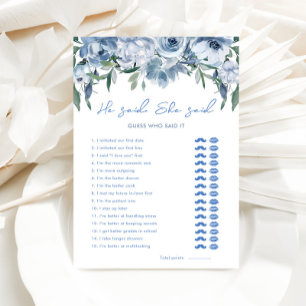 Papier Dusty Blue Il Dit Qu'Elle A Dit Fête des mariées G