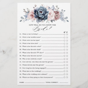Papier Dusty Blue Mauve Rose Fête des mariées d'ardoise