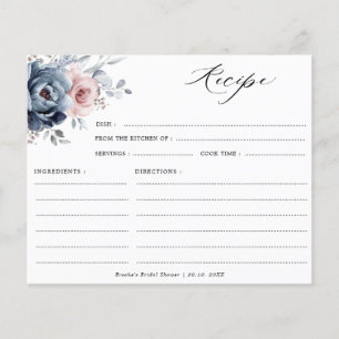 Papier Dusty Blue Mauve Rose rose Fête des mariées Recett