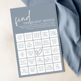 Papier Dusty Blue Minimalist Douche Invité Bingo Jeu