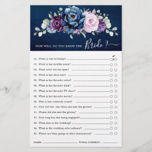 Papier Dusty Blue Purple Navy Lilac Fête des mariées Jeu