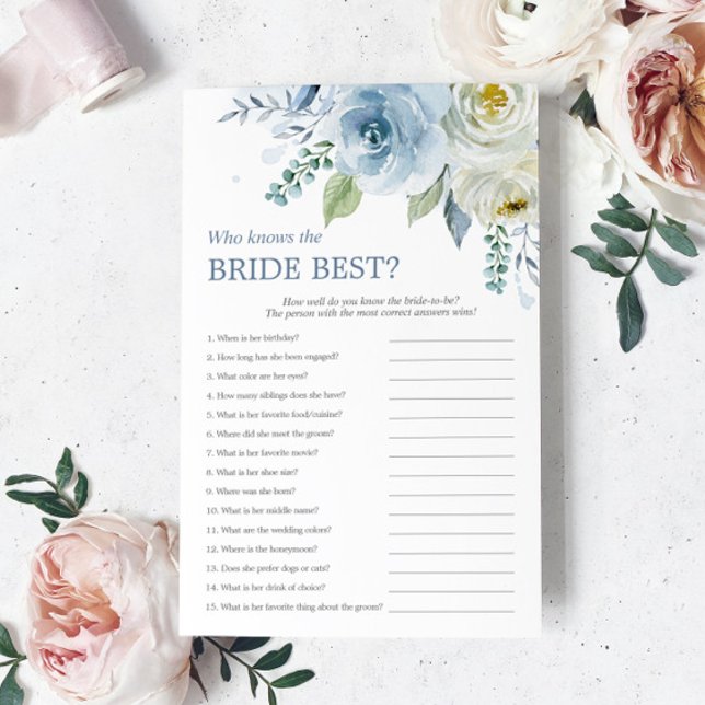 Papier Dusty Blue Rose Qui Connaît La Mariée Meilleur Jeu (Créateur téléchargé)