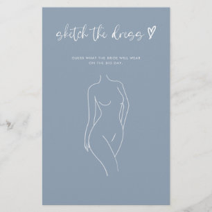 Papier Dusty Blue Sketch La Fête des mariées de robe Jeu