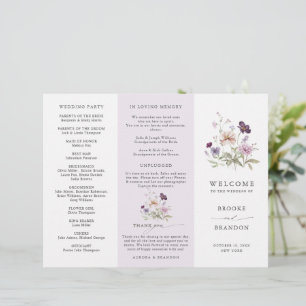 Papier Dusty Purple Lavender Fleur sauvage Wedding Progra