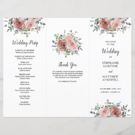 Papier Dusty Rose Eucalyptus Ordre de service