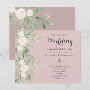 Papier Dusty Rose Magnolia Sage Floral BUDGET MARIAGE INV