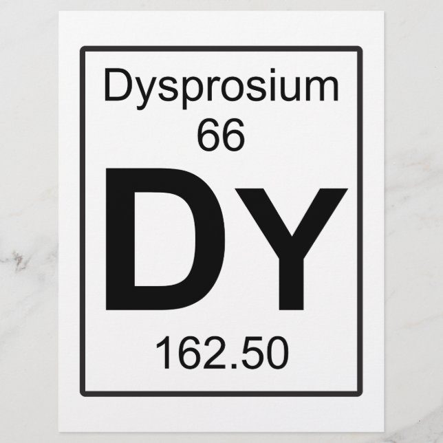 Papier Dy - Dysprosium (Devant)