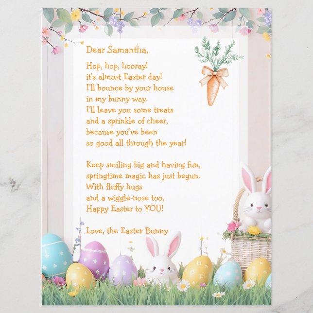 Papier Easter Bunny Letter and Games for Children (Devant)