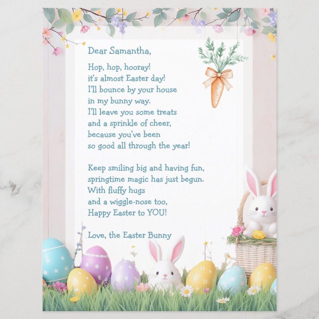 Papier Easter Bunny Letter and Games for Children (Devant)
