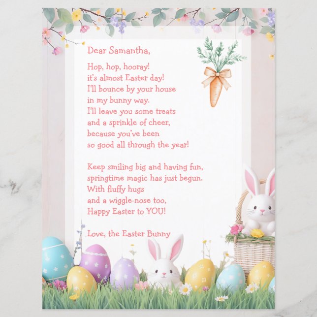Papier Easter Bunny Letter and Games for Children (Devant)