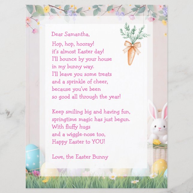 Papier Easter Bunny Letter and Games for Children (Devant)