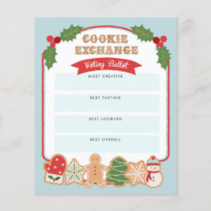 Papier Échange de biscuits de Noël    Bulletin de vote