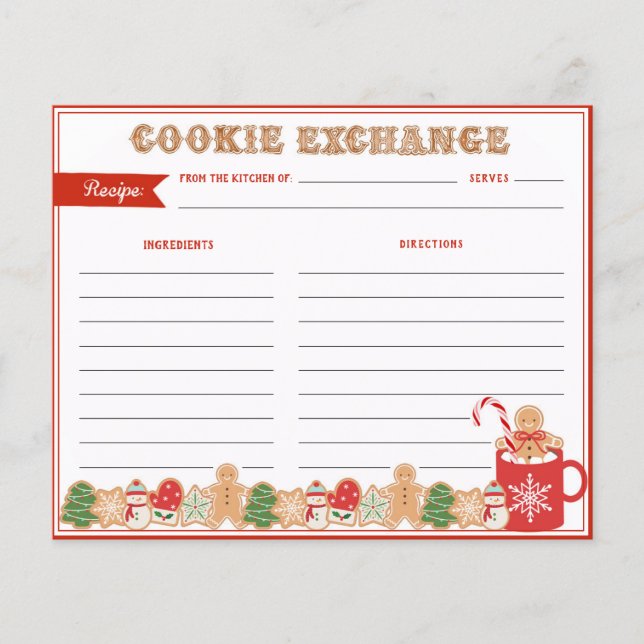 Papier Échange de cookies de Noël | Recette (Devant)