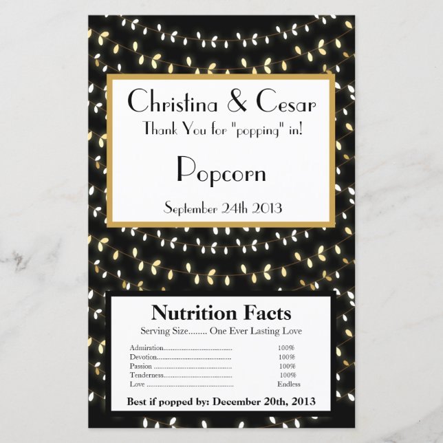 Papier Éclairage d'été brillant à micro-ondes de Popcorn (Devant)