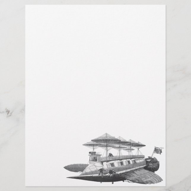 Papier Éclipse d'aéronef Steampunk de science-fiction vin (Devant)