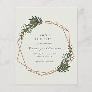 Papier Économiser la date de mariage géométrique bohème d