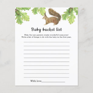Papier Écureuil - Liste des seaux pour bébés