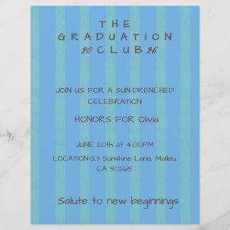 Papier Editable Cabana Stripe Graduation Invitation