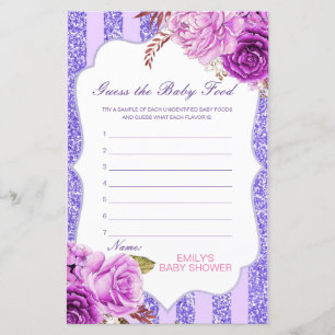 Papier Editable Guess the Baby Food Baby shower Game