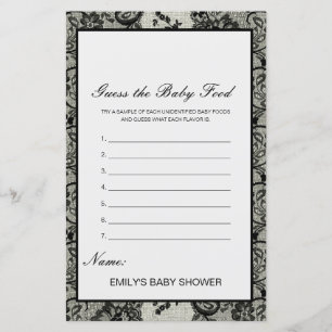 Papier Editable Guess the Baby Food Baby shower Game