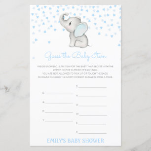 Papier Editable Guess the Baby Item Baby shower Jeu