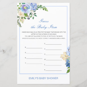 Papier Editable Guess the Baby Item Baby shower Jeu