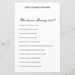 Papier Editable Qui Connaît Maman Meilleur Baby shower Je