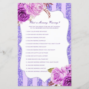 Papier Editable What is maman Wear Baby shower Game