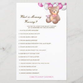 Papier Editable What is maman Wear Baby shower Game