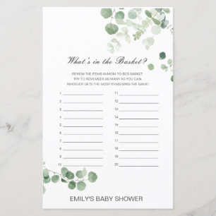 Papier Editable What's in the Basket Baby shower Game