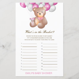 Papier Editable What's in the Basket Baby shower Game