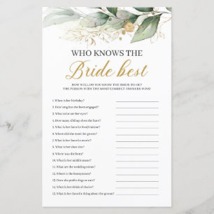 Papier Eeucalyptus vert qui connaît la mariée meilleur je