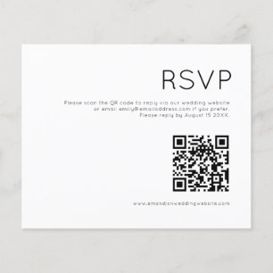 PAPIER Einfache QR-Code-Hochzeits-RSVP-Karte zur