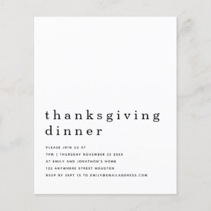 PAPIER   Einfache Text-Einladung zum Thanksgiving-