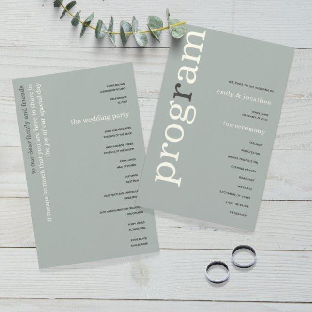 PAPIER | Einfaches Hochzeitsprogramm für Elfenbein (Von Creator hochgeladen)