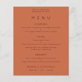 PAPIER | Einfaches Terracotta Wedding Menu