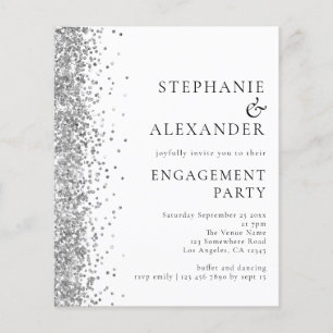 PAPIER   Einladung der Silver Glitzer Engagement P