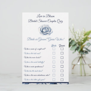 Papier Élégance en Rose bleu Jeu de douche Quiz Couple Qu