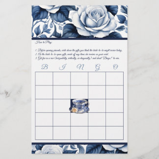 Papier Élégance en Rose Blue Fête des mariées Bingo Jeu