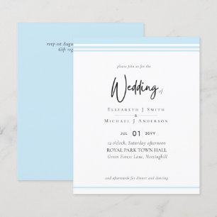 Papier Elégance simple Aqua Blue Moderne Mariage Budget
