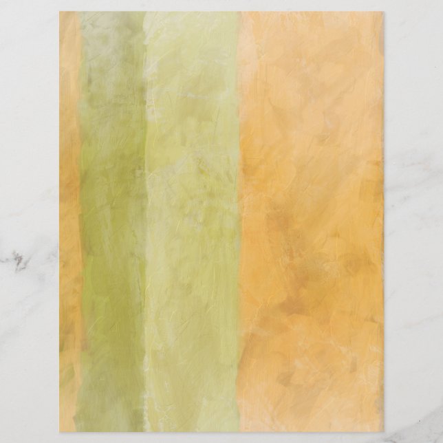 Papier Élégant Aquarelle Pastel Kaki Orange Pêche  (Devant)