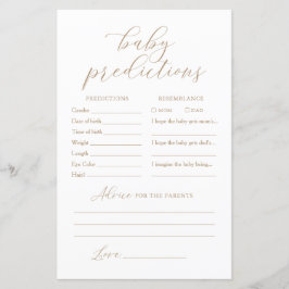 Papier Elegant Baby Predictions Conseil Baby shower Jeu