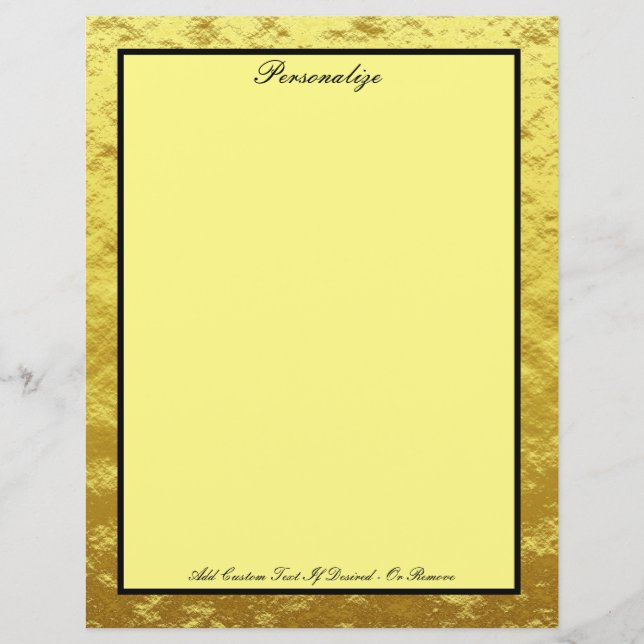 Papier Élégant Black & Gold Professionnel Personnaliser (Devant)