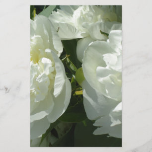 Papier Elégant blanc peony floral blanc photo