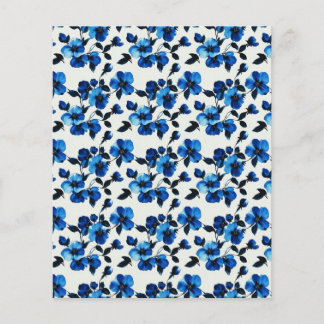 Papier élégant bleu floral pour album de découpage