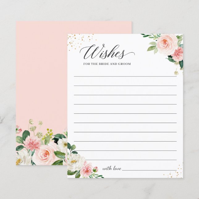 Papier Elégant Blush Rose Floral Wings pour les jeunes ma (Devant / Derrière)